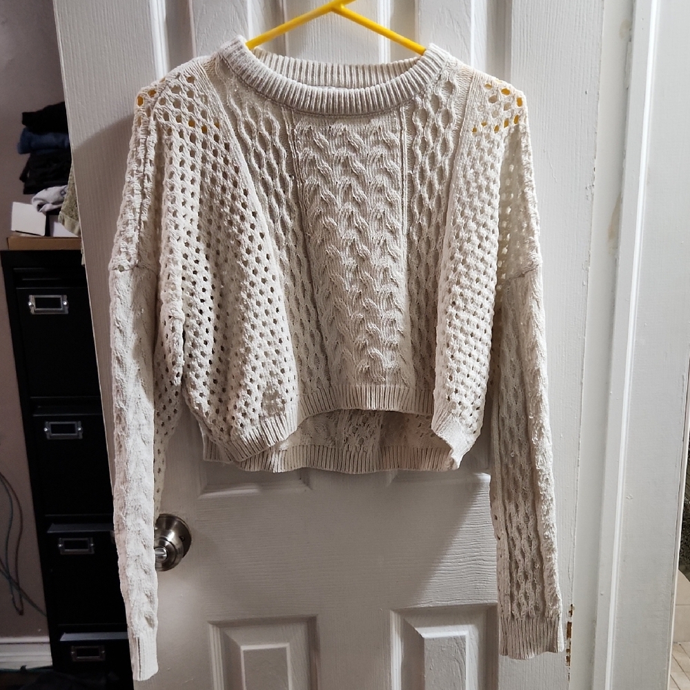 Women's Cream Knit Sweater - Industry - Size L